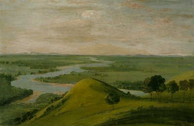 Vista da junção do Rio Vermelho e da Falsa Washita, no Texas, 1834-1835. de George Catlin