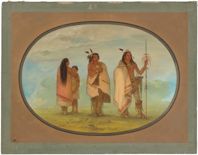 Chefe Weeco, sua esposa e um guerreiro de George Catlin