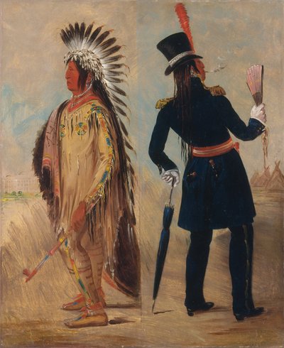 Wi-jún-jon, Cabeça de Ovo de Pombo (A Luz) Indo e voltando de Washington de George Catlin