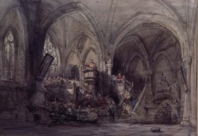 Interior, de, um, igreja, espanha de George Cattermole