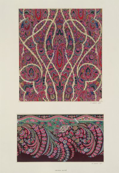 Projetos de tecido para xales Paisley, c.1871 de George Charles Haite