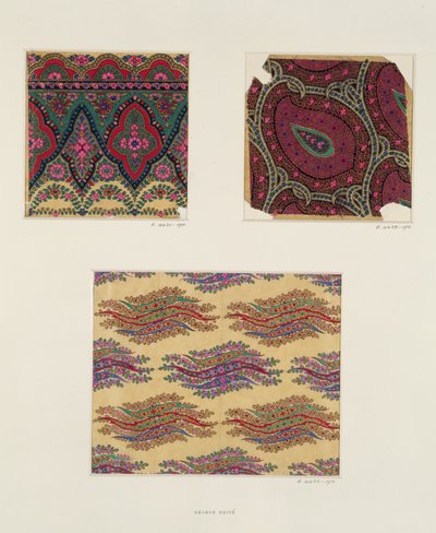 Projetos de tecido para xales Paisley, c.1871 de George Charles Haite