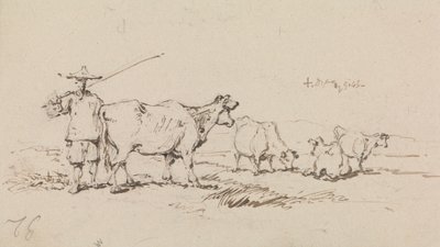 Um Camponês com Gado de George Chinnery