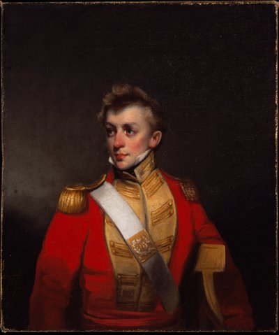 Um oficial não identificado da 13ª Infantaria Nativa de Bombaim, 1824 por volta de de George Chinnery