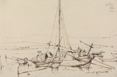 Barcos chineses, 1834 de George Chinnery