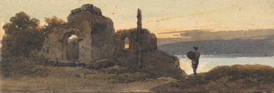 Templo junto ao lago de George Chinnery