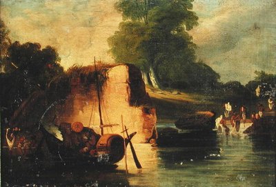A Piscina (óleo sobre tela) de George Chinnery