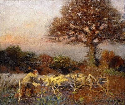 Um redil de ovelhas, de manhã cedo de George Clausen