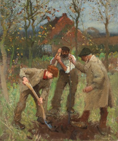 Plantar uma árvore (óleo sobre tela) de George Clausen