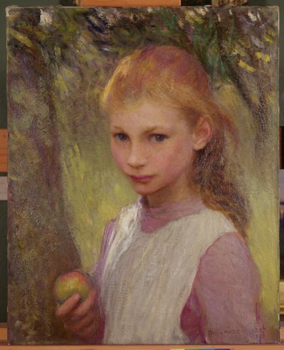 The Shy Child 1897, retrabalhado em 1907 (óleo sobre tela) de George Clausen