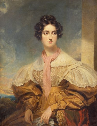 Retrato de Lady Georgiana Clinton (óleo sobre tela) de George Clint