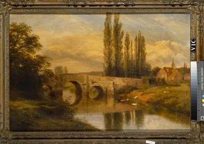 Moinho e ponte velhos de Fittleworth, no Rother, Sussex, 1880 de George Cole