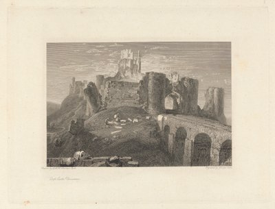 Castelo de Corfe, Dorsetshire de George Cooke