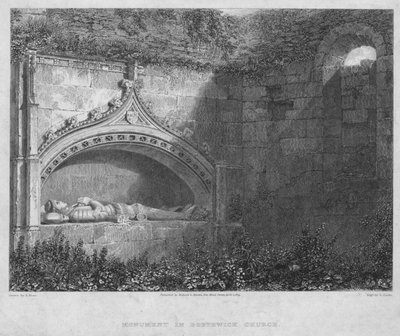 Monumento na igreja de Borthwick, 1819. de George Cooke