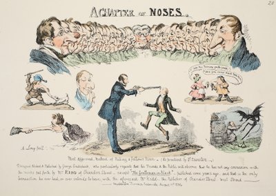 Um capítulo dos narizes, bar. 1834 (gravura colorida à mão) de George Cruikshank