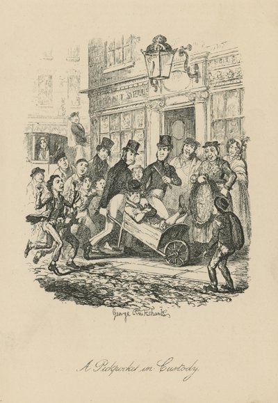 Um carteirista em custódia de George Cruikshank