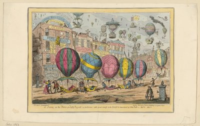 Uma cena da farsa «Lofty Projects», representada com grande sucesso em benefício e divertimento de John Bull de George Cruikshank