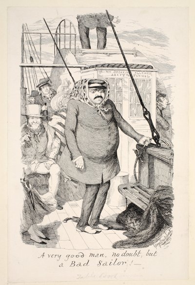 Um homem muito bom, sem dúvida, mas um Bad Sailor !, pub. 1845 de George Cruikshank