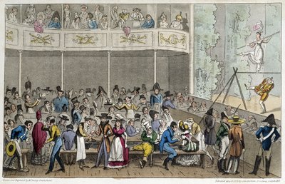 Espectáculo Acrobat no Café de la Paix - no "Life in Paris" de David Carey, Londres de George Cruikshank