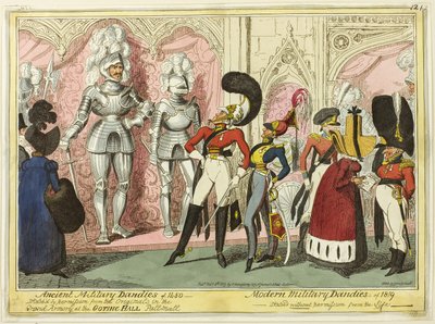 Dândis militares antigos e modernos de 1450 de George Cruikshank