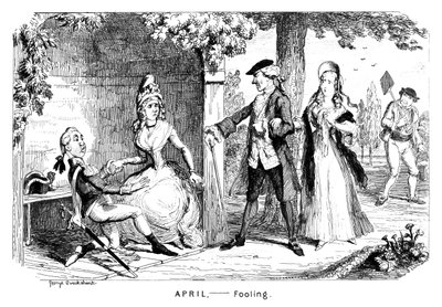 Abril - Enganação, c1839. de George Cruikshank