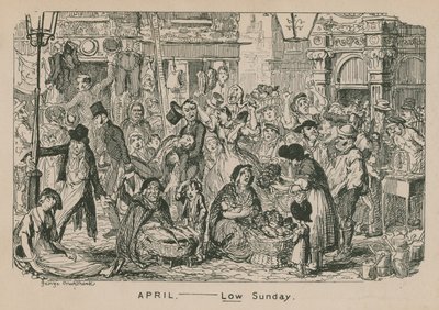 Abril - baixa domingo de George Cruikshank