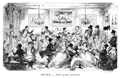 Áries - jollities Ram-pant, século XIX. de George Cruikshank