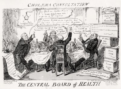 Consulta de cólera no Conselho Central de Saúde, publicado em 27 de fevereiro de 1832 de George Cruikshank