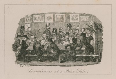 Connoissuers em uma venda impressa de George Cruikshank