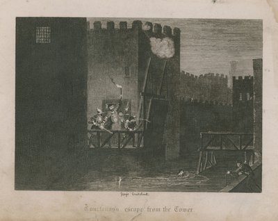 A fuga de Courtenay da torre de George Cruikshank