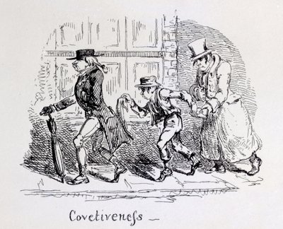 Covetiveness from Phrenological Illustrations, 1826 de George Cruikshank