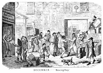 Dezembro - Boxing Day, século XIX. de George Cruikshank