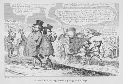 Dog-Days, Legislação indo para os Cães (gravura) de George Cruikshank