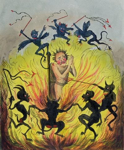 Cada Cão tem o seu Dia, ou Os Demónios Negros Divertem-se com um Condutor Negro Branco de George Cruikshank