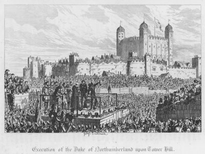 Execução do Duque de Northumberland sobre Tower Hill (gravura) de George Cruikshank