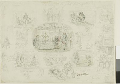 Modas e Sustos de 1829 (reto); Anjos sempre brilhantes e justos (verso) de George Cruikshank