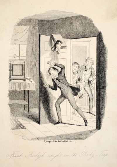 Frank Fairlegh Travado na armadilha do Booby, de Frank Fairlegh ou cenas da vida de um aluno privado, bar. c.1870 de George Cruikshank