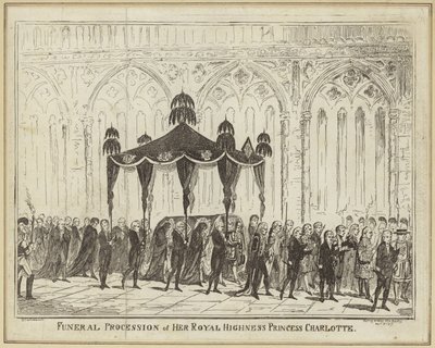 Procissão fúnebre de sua Alteza Real Princesa Charlotte de George Cruikshank
