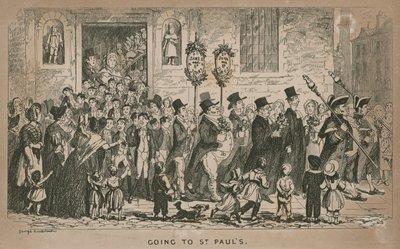 Indo para a Catedral de São Paulo, Londres de George Cruikshank