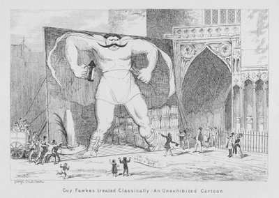 Guy Fawkes tratado classicamente, Um desenho animado não exposto (gravura) de George Cruikshank