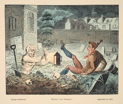 Heigho! Diz dedal !, pub. 1809 (gravura colorida à mão) de George Cruikshank
