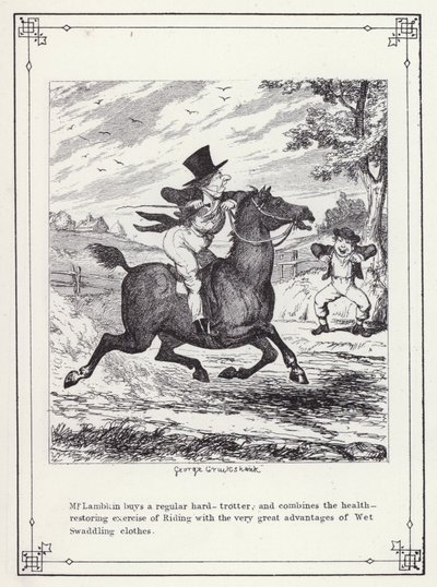Ilustração para O Livro dos Solteiros, ou O Progresso do Sr. Lambkin (Gent) (gravura) de George Cruikshank