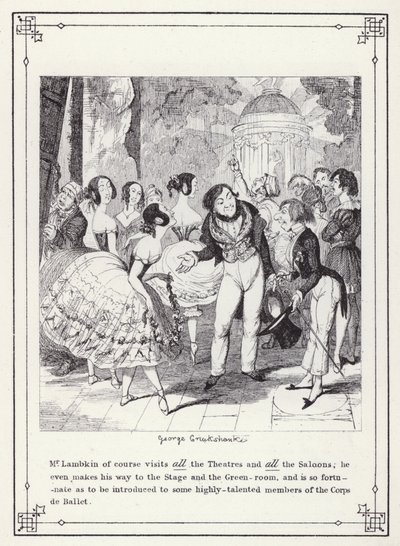 Ilustração para O Livro dos Solteiros, ou O Progresso do Sr. Lambkin (Gent) (gravura) de George Cruikshank