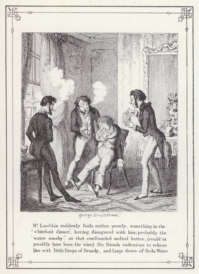 Ilustração para O Livro dos Solteiros, ou O Progresso do Sr. Lambkin (Gent) (gravura) de George Cruikshank