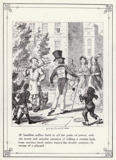 Ilustração para O Livro dos Solteiros, ou O Progresso do Sr. Lambkin (Gent) (gravura) de George Cruikshank