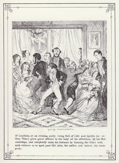Ilustração para O Livro dos Solteiros, ou O Progresso do Sr. Lambkin (Gent) (gravura) de George Cruikshank
