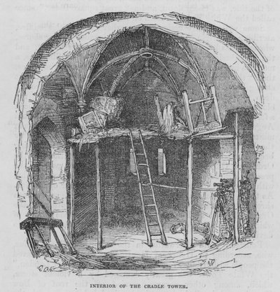 Interior da Torre do Berço (gravura) de George Cruikshank