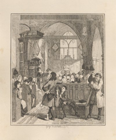 Jack Sheppard a cometer o roubo na igreja de Willesden de George Cruikshank