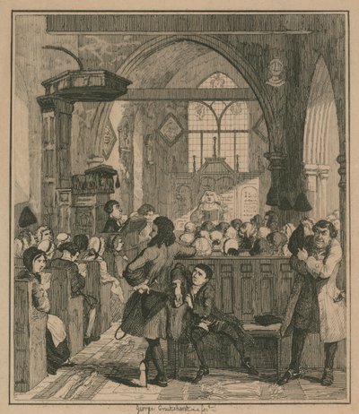 Jack Sheppard cometer o roubo na igreja de Willesden de George Cruikshank
