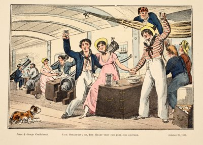 Jack Steadfast; ou, o coração que pode sentir por outro, pub. 1807 (gravura colorida à mão) de George Cruikshank